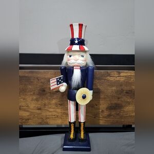 Patriotic Nutcracker with Flag